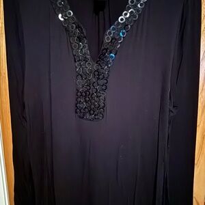 Black Tunic with Sequin Detail